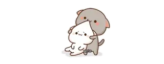 😋 gato, mono, pegatina, dibujos animados, abrazo, kawaii whatsapp sticker