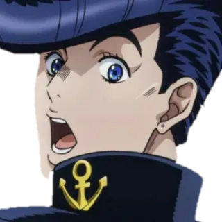 😧 Josuke Higashikata JoJo's Bizarre Adventure Anime, Jojo, Josuke, geschockt, überrascht, Manga, Ausdruck telegram sticker