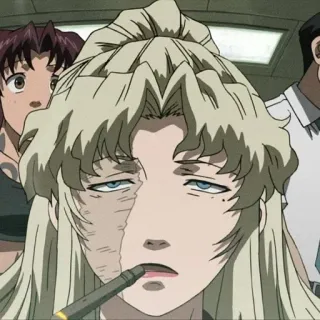 🙄 Anime, Rauchen, Zigarre, Gelangweilt, Weiblich whatsapp sticker