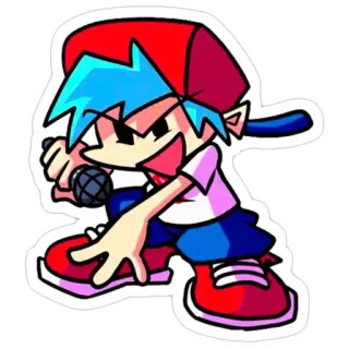 🤩 Boyfriend Friday Night Funkin' friday night funkin, boyfriend, music, game, dancing whatsapp sticker