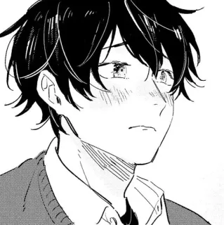 😳 anime, manga, boy, blush, illustration telegram sticker