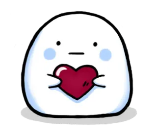 ⛄ 블롭, 하트, 귀여운, 만화, 사랑 whatsapp sticker
