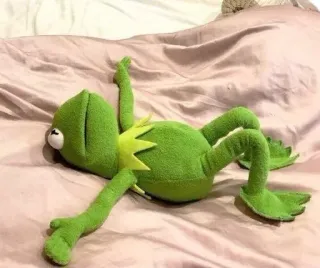 😑 Kermit kermit the frog, meme, frog, puppet, exhausted, funny telegram sticker