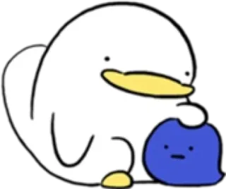 🖐 kaczka, kreskówka, słodkie, blob, zwierzę, zabawne, naklejka telegram sticker