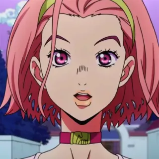 🍡 Yukako Yamagishi JoJo's Bizarre Adventure Anime, Mädchen, pinke Haare, Charakter, Jojo Bizarre Adventure, Yukako, Yamagishi telegram sticker