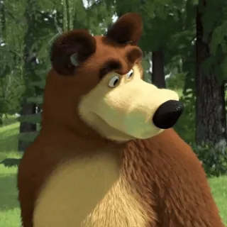 🧸 Bear Masha and the Bear animal, bear, cartoon, forest telegram sticker