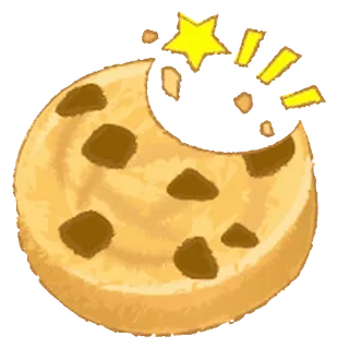 😊 galleta, mordido, chips de chocolate, merienda, postre, comida whatsapp sticker