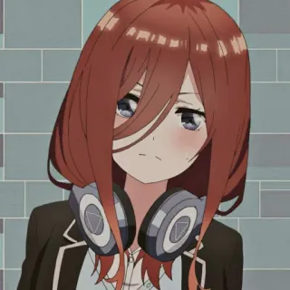 🔪 Miku Nakano The Quintessential Quintuplets Аниме, Манга, Персонаж, Наушники, Девушка, Пять невест, Мику Накано telegram sticker