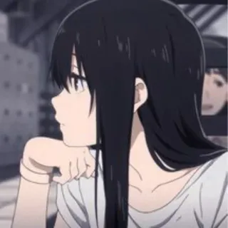 💍 Anime, Mädchen, schwarze Haare, süß telegram sticker