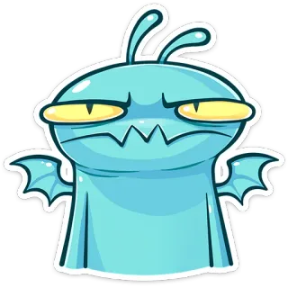 😠 монстр, милый, мультфильм, инопланетянин, существо telegram sticker