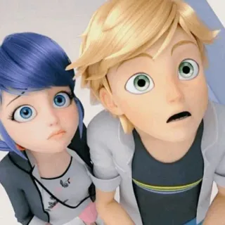🗼 Marinette Dupain-Cheng, Adrien Agreste Miraculous: Tales of Ladybug & Cat Noir Marinette, Adrien, Miraculous, Ladybug, Chat Noir, Dessin animé, Animé whatsapp sticker