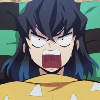 💥 Inosuke Hashibira Demon Slayer Аниме, Клинок, рассекающий демонов, Иноске, Иноске Хашибира, Злой telegram sticker