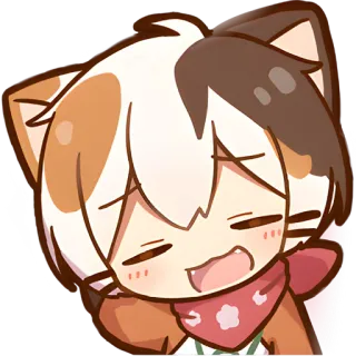 😌 Anime, Gato, Fofo, Kawaii, Chibi, Desenho animado, Mangá whatsapp sticker