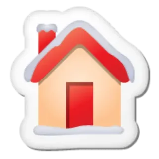 🏠 casa, lar, edifício, vermelho, telhado, porta, neve telegram sticker