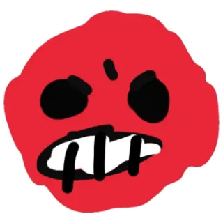 😁 화난, 빨간색, 괴물, 얼굴, 생물 whatsapp sticker