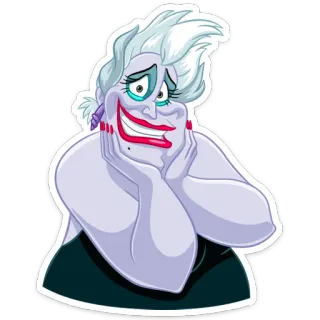 😍 Ursula The Little Mermaid Úrsula, vilão, bruxa do mar, Disney, desenho animado, A Pequena Sereia, personagem telegram sticker
