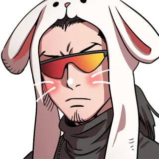 😎 man, glasses, hoodie, bunny ears, cartoon, sticker telegram sticker