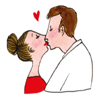 💏 поцелуй, любовь, пара, романтика, нежность, сердце telegram sticker