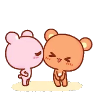 😚 bears, cute, cartoon, kiss, love, kawaii telegram sticker