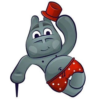 🙏 Cartone animato, Animale, Personaggio, Cappello, Costume da bagno, Carino telegram sticker