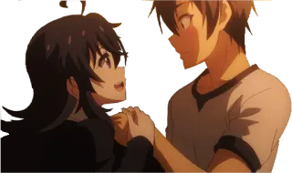 👌 Anime, Casal, Romântico, Desenho animado, Ilustração telegram sticker