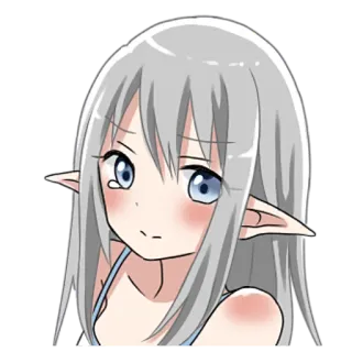 😭 アニメ, エルフ, 女の子, ステッカー, 可愛い, 漫画 telegram sticker