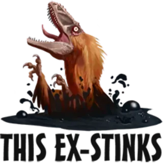 💀 THIS EX-STINKS dinosaur, monster, ex, stinks, funny telegram sticker