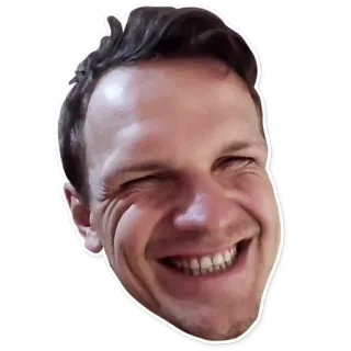 😆 rosto, homem, sorrindo, feliz, retrato, pessoa telegram sticker