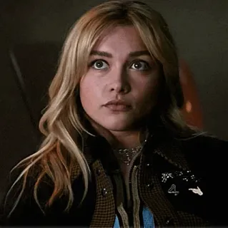 😐 Yelena Belova Hawkeye marvel, mujer, rubia, personaje whatsapp sticker