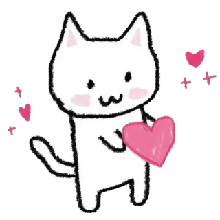 ❤️‍🩹 gato, coração, fofo, amor, desenho animado, animal, adesivo telegram sticker