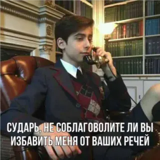 🤫 СУДАРЬ, НЕ СОБЛАГОВОЛИТЕ ЛИ ВЫ ИЗБАВИТЬ МЕНЯ ОТ ВАШИХ РЕЧЕЙ whatsapp sticker