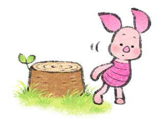 🧁 Piglet Winnie the Pooh 피글렛, 위니 더 푸, 만화, 동물, 귀여운, 분홍색, 디즈니 telegram sticker