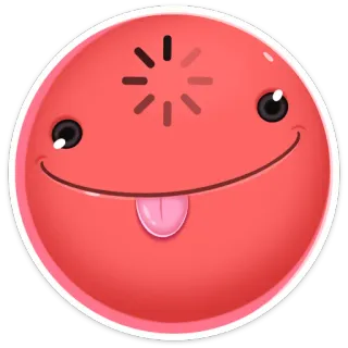 🤯 Smiley, Emoticon, Zunge raus, Cartoon, Rot, Lustig, Albern telegram sticker