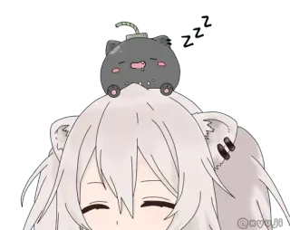 😴 ZZZZ animé, dormir, chat, kawaii, mignon, animal whatsapp sticker