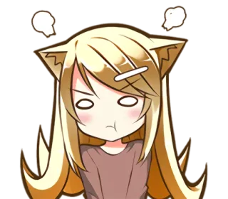 😤 Anime, Manga, Catgirl, Wütend, Emotion, Süß, Chibi telegram sticker