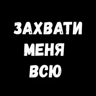 😁 ЗАХВАТИ МЕНЯ ВСЮ texto ruso, blanco y negro, captura, texto whatsapp sticker