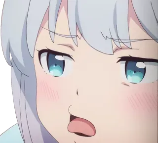 😛 Anime, Fille, Mignon, Expression, Drôle, Visage, Sticker whatsapp sticker