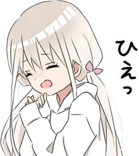 😫 ひえっ Anime, Manga, Lucu, Gadis, Jepang, Stiker telegram sticker