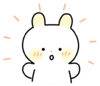 💭 兔子, 可爱, 惊讶, 卡通, 卡哇伊, 动物 telegram sticker