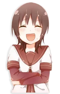 😂 Anime, Chica, Kawaii, Lindo, Sonriendo, Manga telegram sticker
