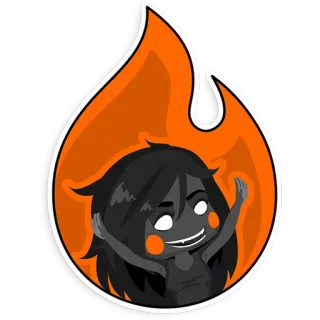 🔥 feu, dessin animé, personnage, démon, diable, chibi, mignon, illustration telegram sticker