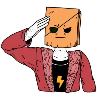 ⚰️ Figur, Aufkleber, Gruß, Cartoon, Pirat, Papiertütenkopf telegram sticker