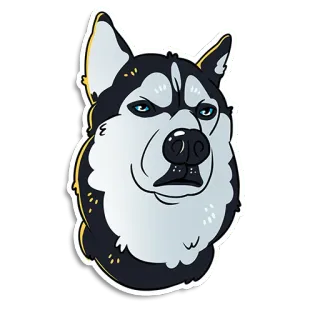 😶 dog, husky, animal, pet, portrait, sticker whatsapp sticker