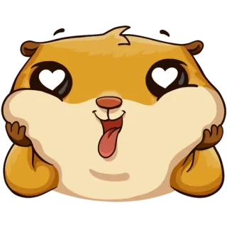 😍 Hamster, Liebe, Herzaugen, süß, Tier, Nagetier telegram sticker