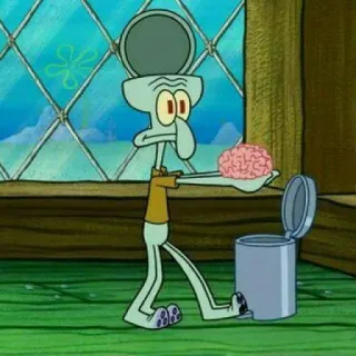 ⚓️ Squidward Spongebob Squarepants Dessin animé, Bob l'éponge, Cerveau, Carlo Tentacule, Déchets, Drôle telegram sticker