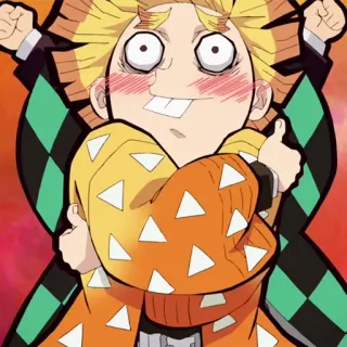 🔥 Zenitsu Agatsuma Demon Slayer Anime, Demon Slayer, Zenitsu, Drôle, Excité telegram sticker