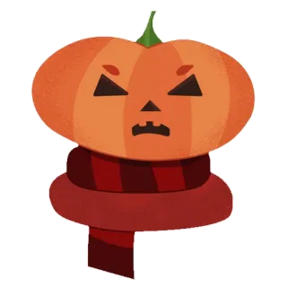 😡 zucca, halloween, autunno, sciarpa, arrabbiato, stagionale telegram sticker