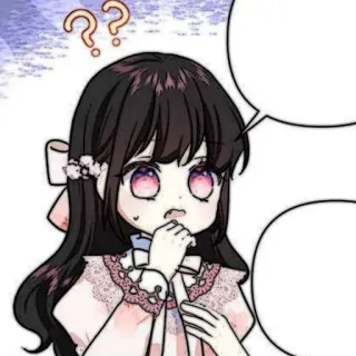 🐈‍⬛️ chibi, ragazza, confusa, carina, anime whatsapp sticker