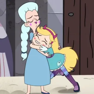 💫 Star Butterfly Star vs. the Forces of Evil Dibujos animados, Abrazo, Familia, Madre, Hija whatsapp sticker