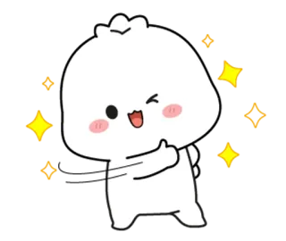 💭 cute, cartoon, sparkle, kawaii, chibi, winking, thumbs up, positive telegram sticker